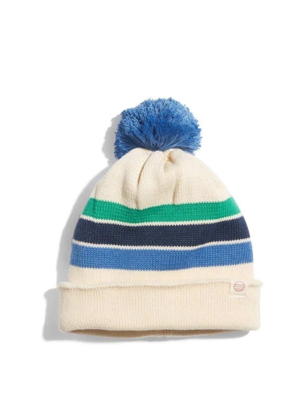 Marine Layer Pom Beanie Cream Cool Stripe